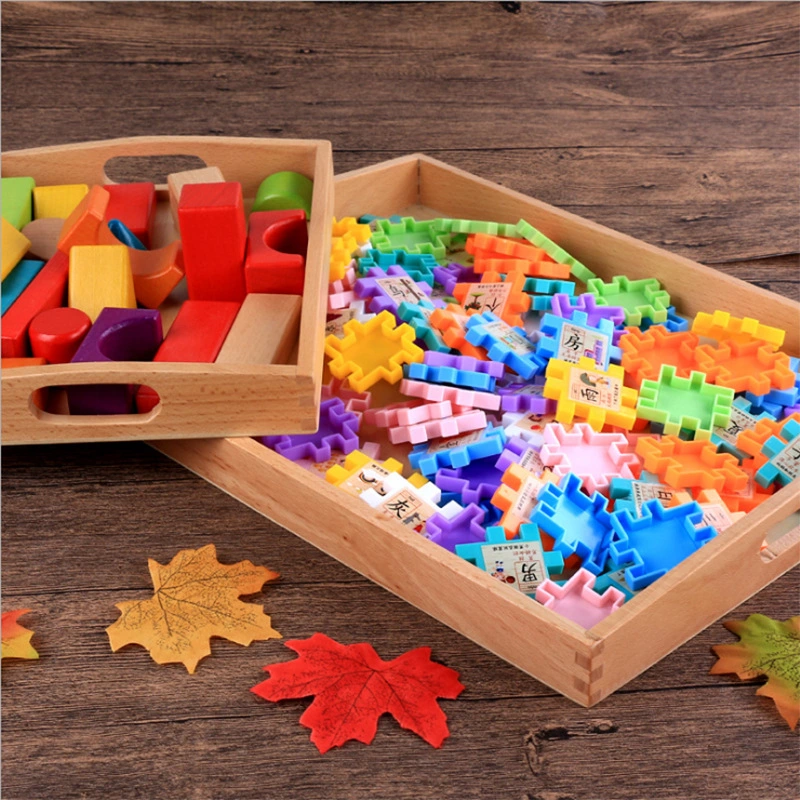 Early Childhood Education Center Handle Operation Tray Montessori Teaching Aid Sorting Box