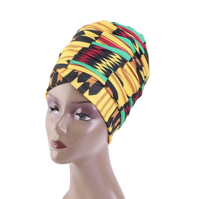 African Printed Long Tail Cap And Headscarf