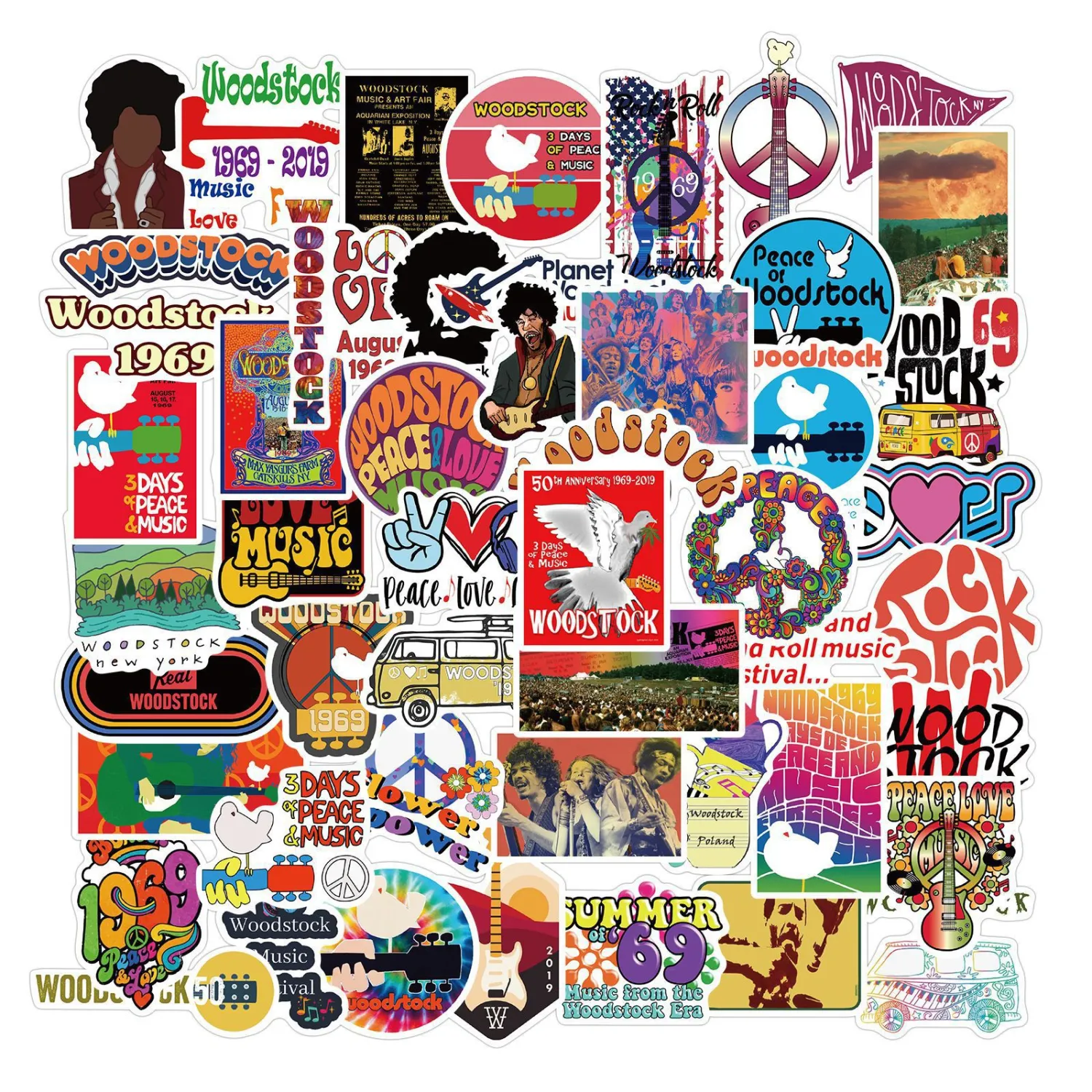 Woodstock Music Festival Graffiti Sticker Amazon Waterproof Helmet Guitar Motorcycle Sticker