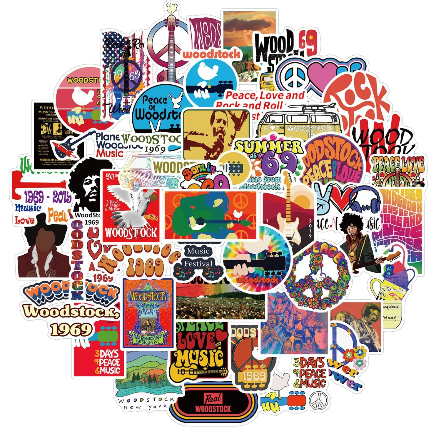 Woodstock Music Festival Graffiti Sticker Amazon Waterproof Helmet Guitar Motorcycle Sticker
