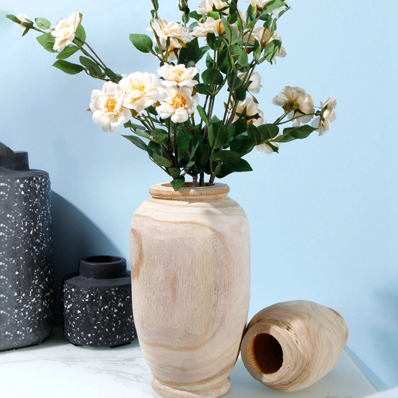 Wooden Vase Decoration Living Room Solid Wood Tableware Vase Decoration Home Decoration