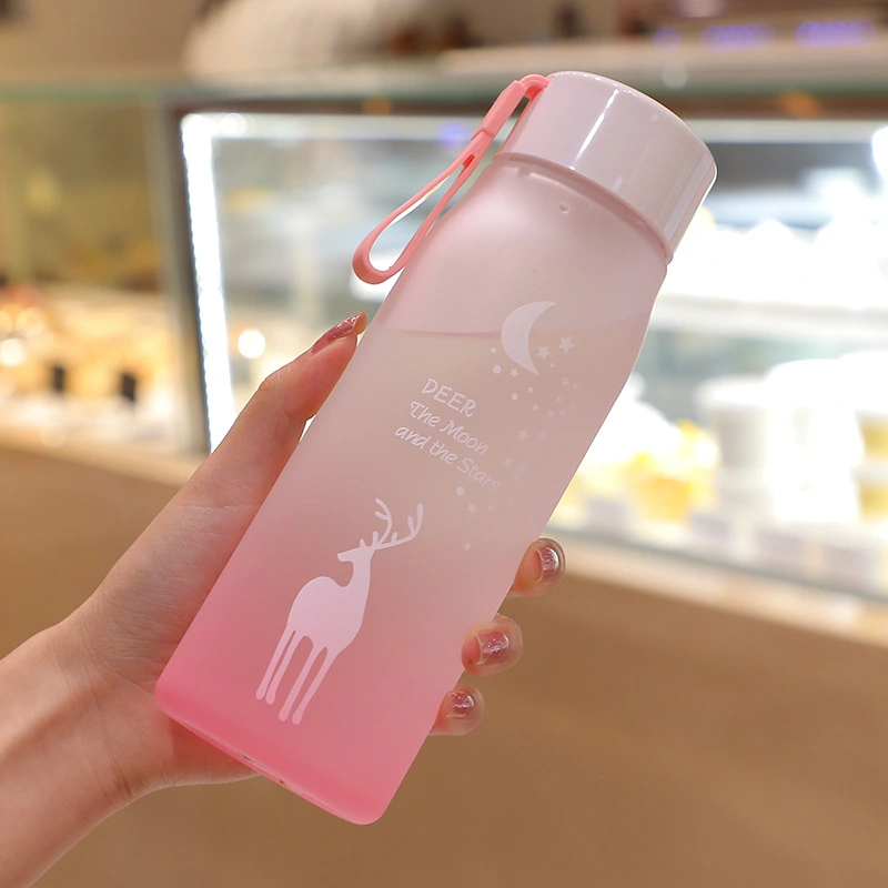 Net Celebrity Water Cup Korean Version Of Large-Capacity Gradient Frosted Plastic Cup Students' Drop-Proof And High-Temperature Resistant Cups