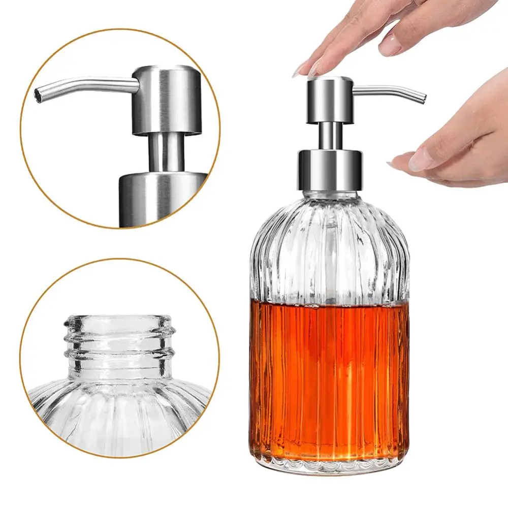 Creative Home Furnishing Vertical Pattern 400ml Pressed Glass Bottle