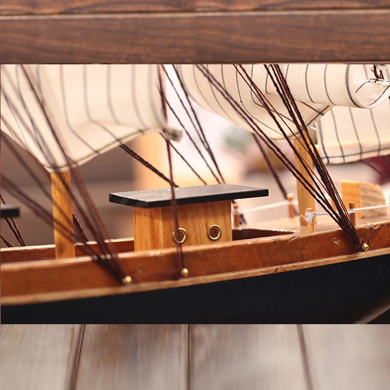 Craft Wooden Boat 16cm-50cm Solid Wood Sailing Model