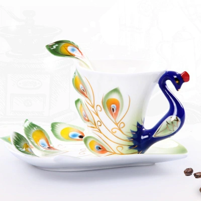 Lang Porcelain Peacock Coffee Cup And Saucer Set