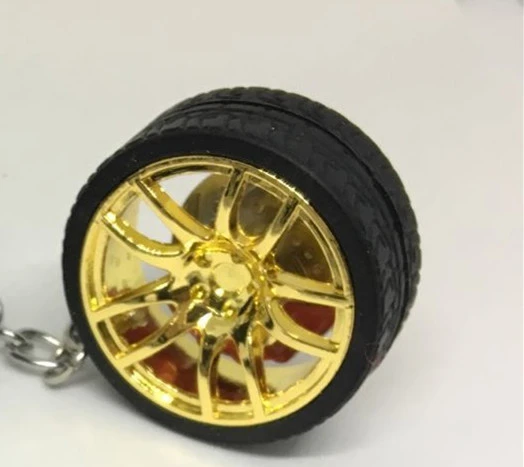 New Modified Car Wheel Keychain Zinc Alloy Caliper Keychain Brake Disc Simulation Tire Keychain