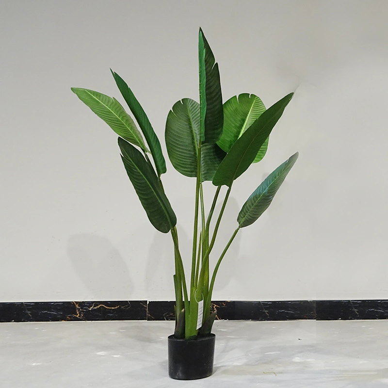 Simulation Potted Traveler Banana Tortoise Shell Leaf Ficus Serrata