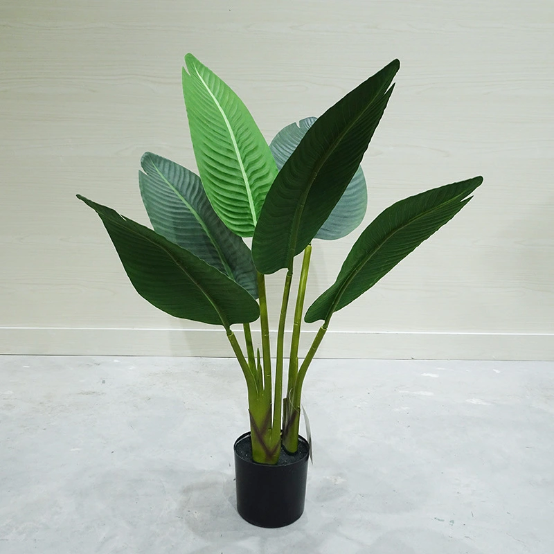 Simulation Potted Traveler Banana Tortoise Shell Leaf Ficus Serrata