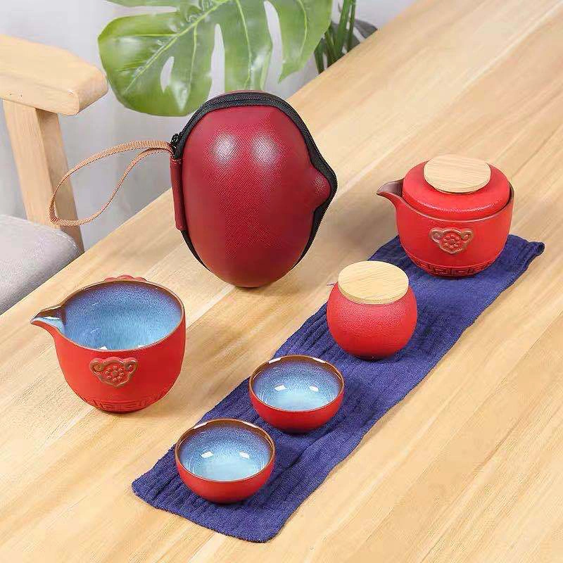 Tea Set of 6 Travel Tea Set Cup Kung Fu TeaSet Ceramic Portable Teapot Porcelain Teaset