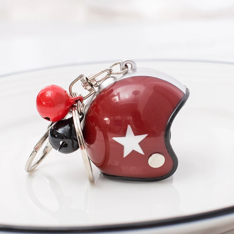 Cute Car Keychain With Broken Wind Helmet