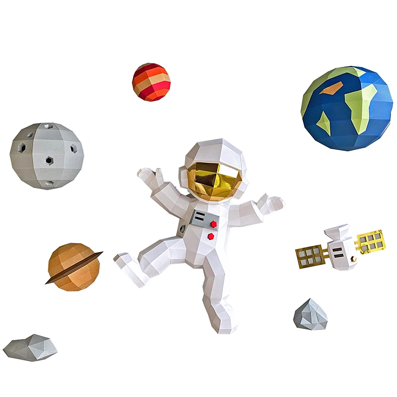 3D Spaceman Planet Nordic Wind Paper Mold DIY