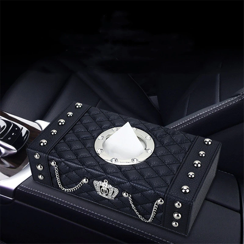 DAD Tissue Box Cover Tissue Box Inlaid With Rhinestone Crown