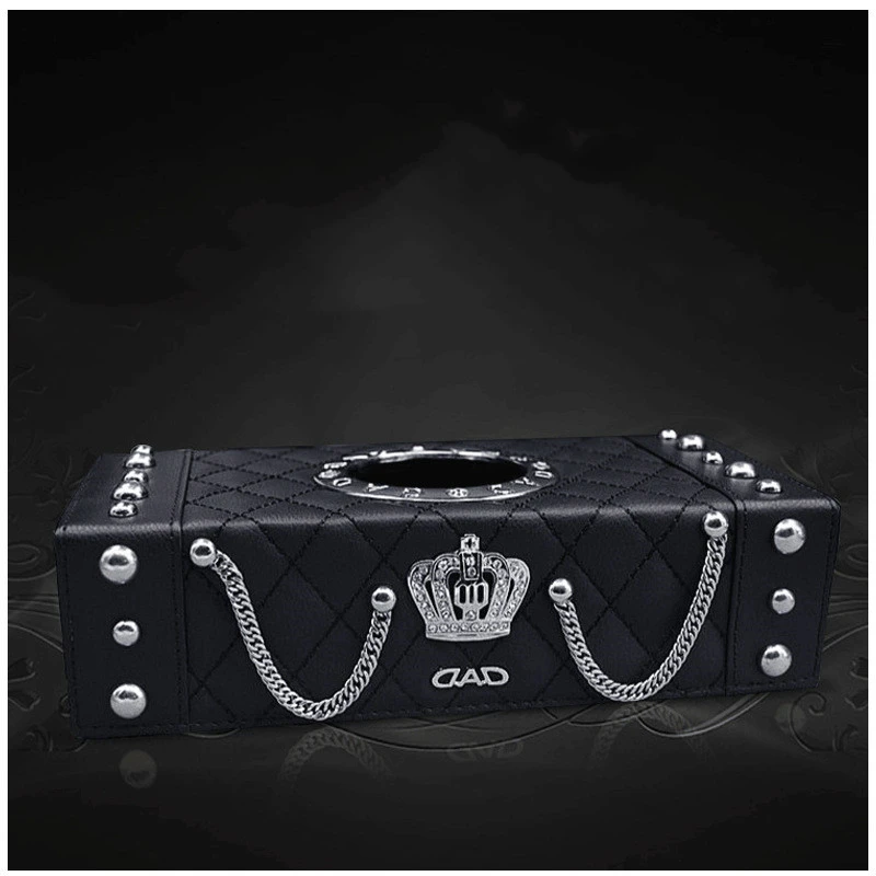 DAD Tissue Box Cover Tissue Box Inlaid With Rhinestone Crown