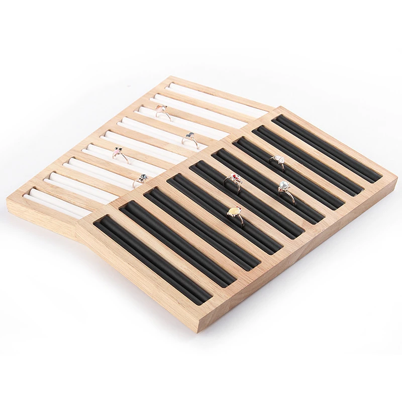 Natural Bamboo Wood Square Earrings Earrings Display Tray