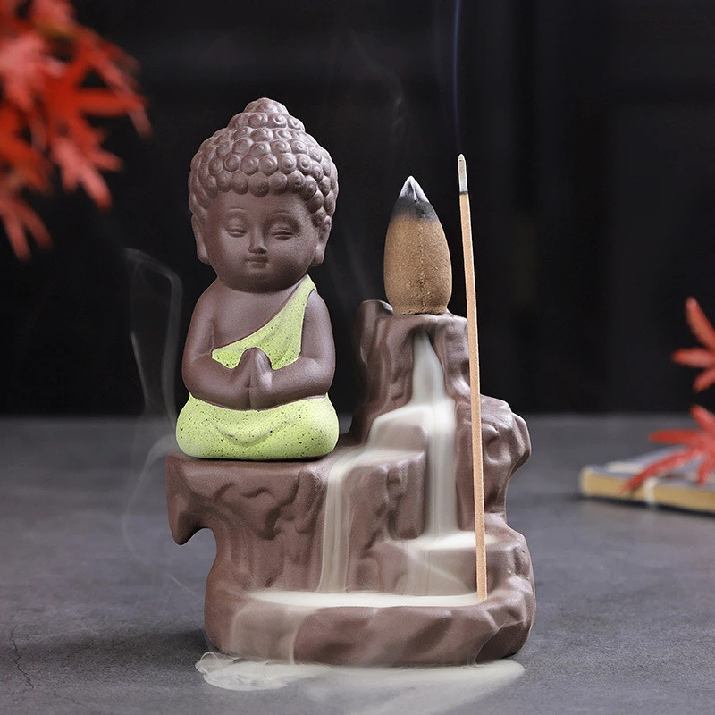 Backflow Incense Burner Zen Maitreya Little Monk Incense Burner