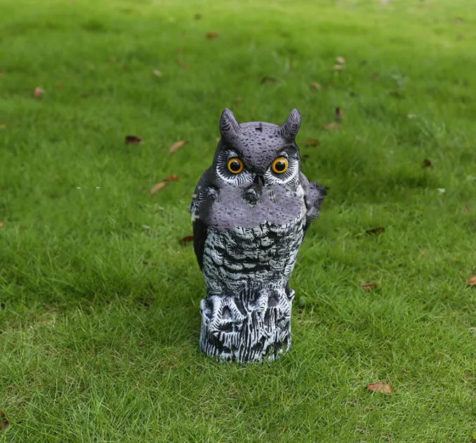 Garden Decoration Hunting Bait Gray White Striped Elbow Owl Scaring Bird Tools Scaring Mice Ornaments