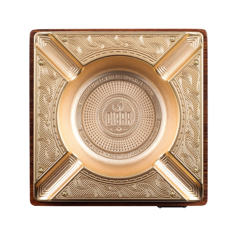 Monsoon Cigar Ashtray Four-Slot Large Ashtray Cigar Special Ashtray Alloy Atmospheric Office Special