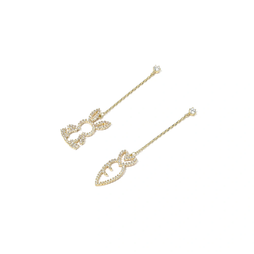 Hollow Rabbit Earrings Female Asymmetric Radish Earrings