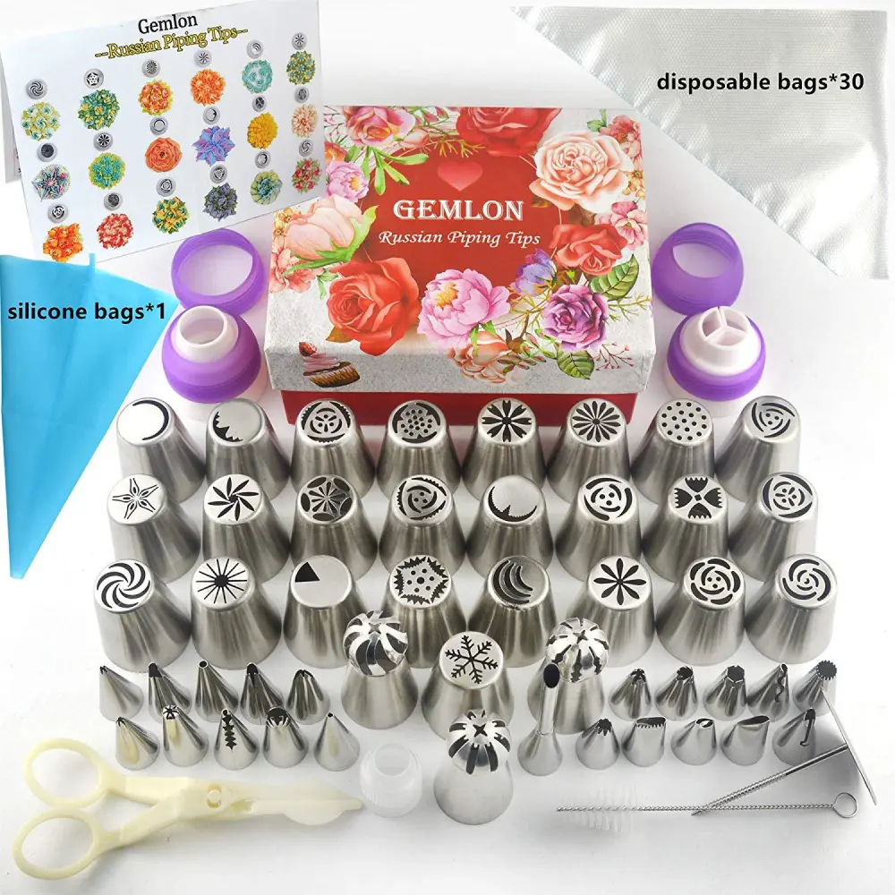 88pcs Cake Decorating Set Stainless Russian Piping Tips