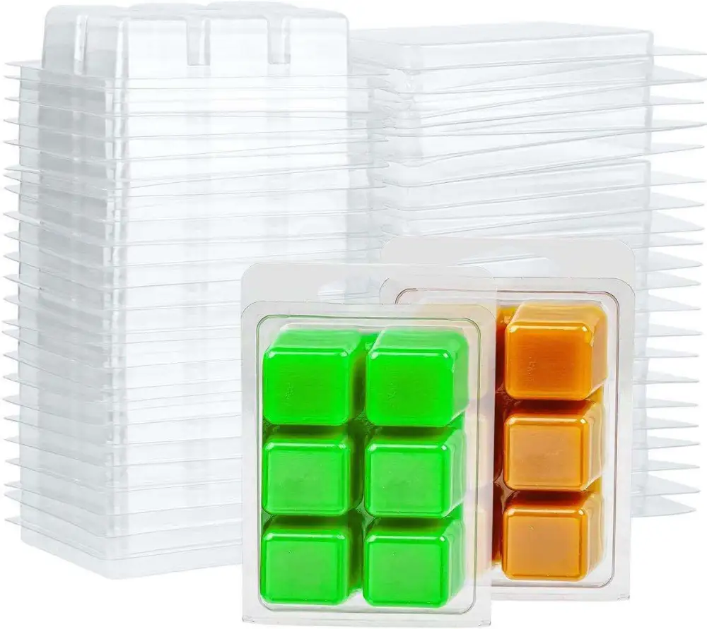 Clamshells Clear Mold & Tray Soap Square Candle-making Plastic Molds Melt Wax Packs