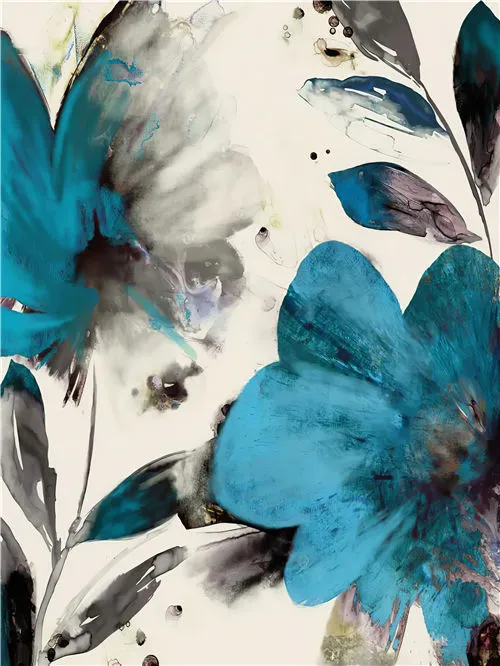 Simple Blue Watercolor Flower Decorative Painting