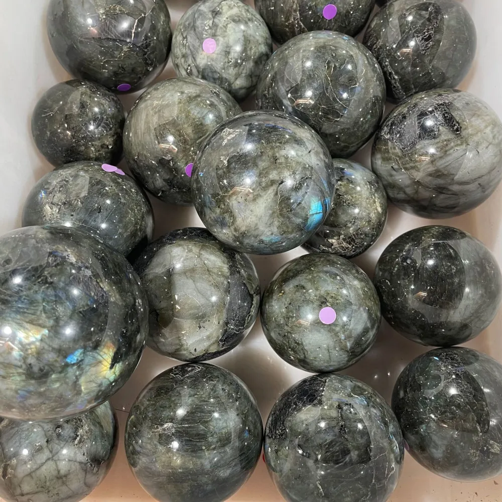 Natural Labradorite Ball Gray Moonstone Rough Hand Polished And Polished