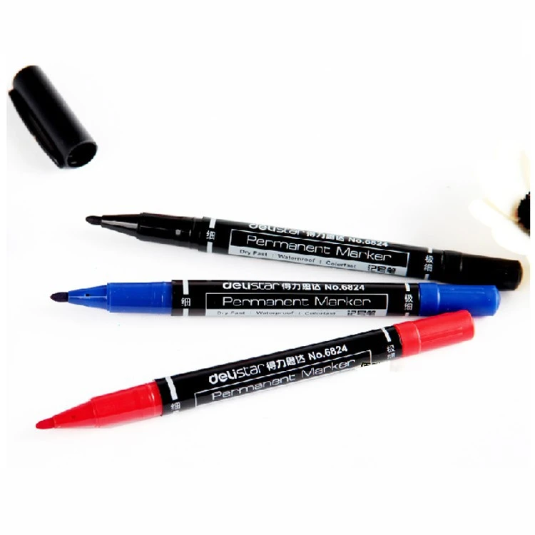 Powerful Small Double-Headed Marker Pen 6824 Oily Hook Line Pen Cd Disc Pen Express Pen