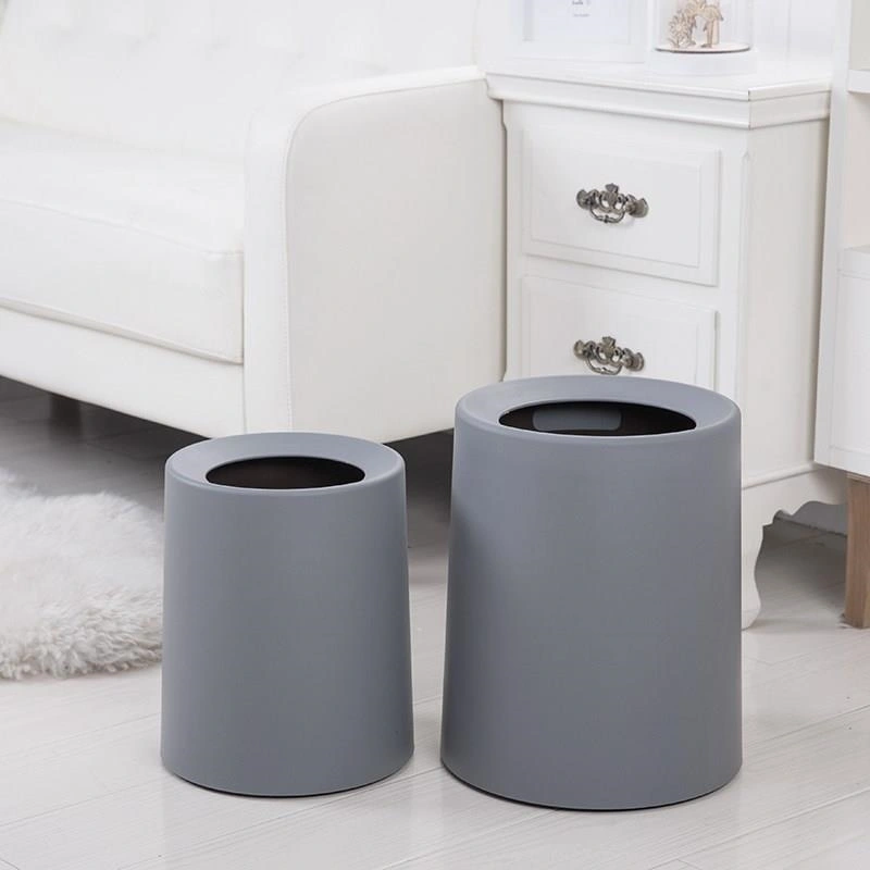 Household Double-layer Trash Can Creative Simple Plastic Without Cover