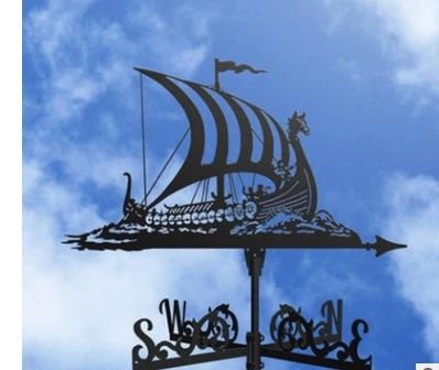 Sailing Fighter Vehicle Wind Vane Garden Wrought Iron Metal Decoration