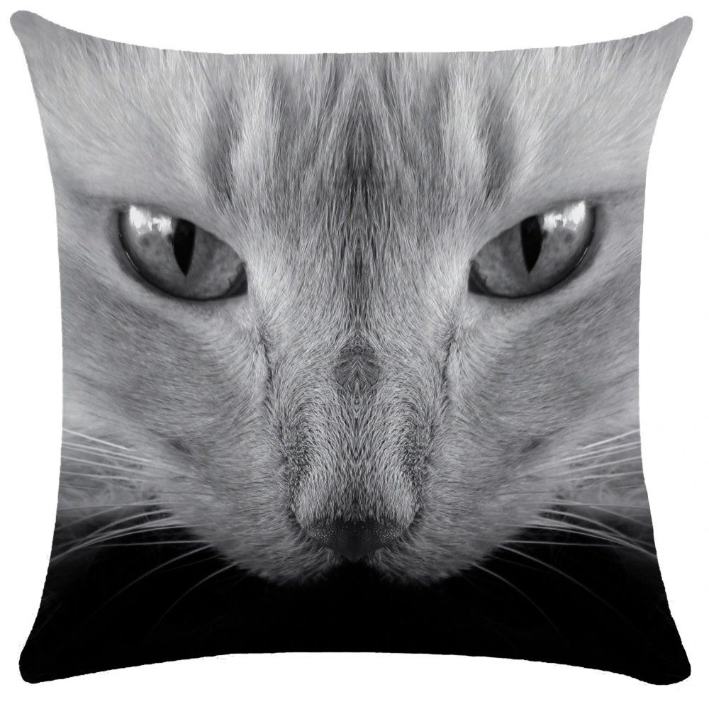 Kitten Face Cushion Without Core Short Plush Car Pillow