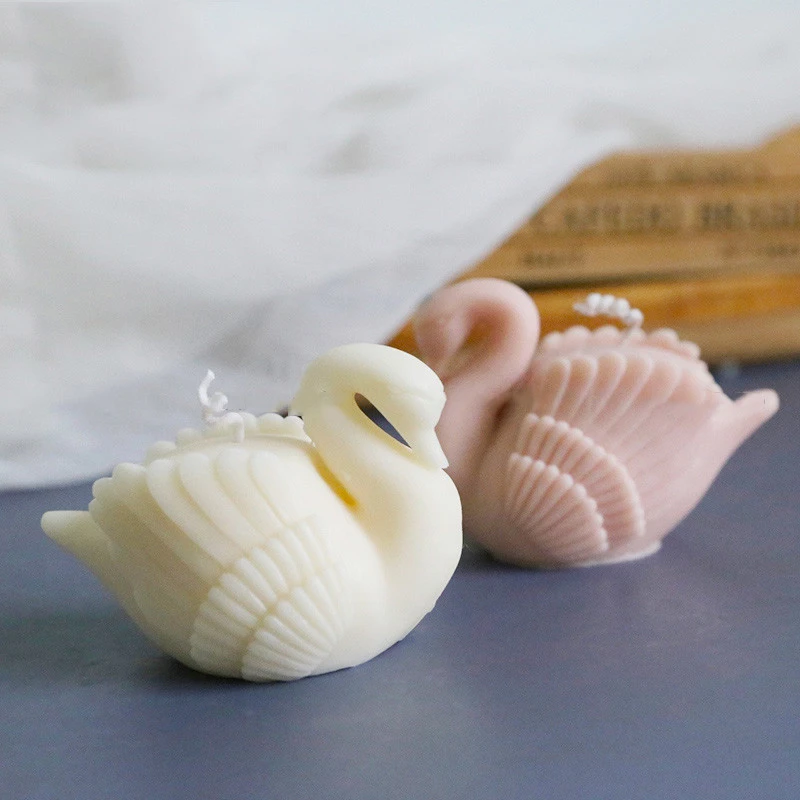 Baking Car Decoration Silicone Mold Three-dimensional Cute White Swan