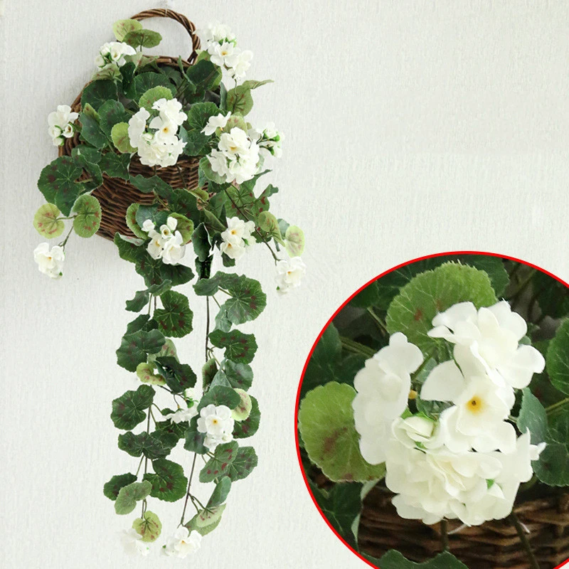 Artificial Plant Artificial Flower Rattan Hydrangea Living Room Artificial Flower Indoor Plastic Artificial Green Leaf Vine Wall Decoration Rose