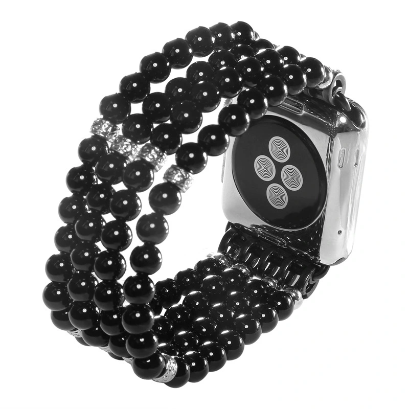 Compatible with Apple, Applicable  Watch 5th Generation Jewelry Strap iWatch 4 3rd Generation Four-row Pearl Strap Fashion Female Bracelet