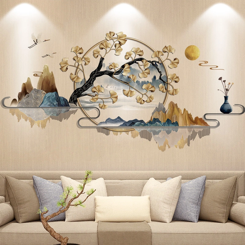 Chinese Style Landscape Painting Living Room Tv Background Wall Decorative Wall Stickers Stickers