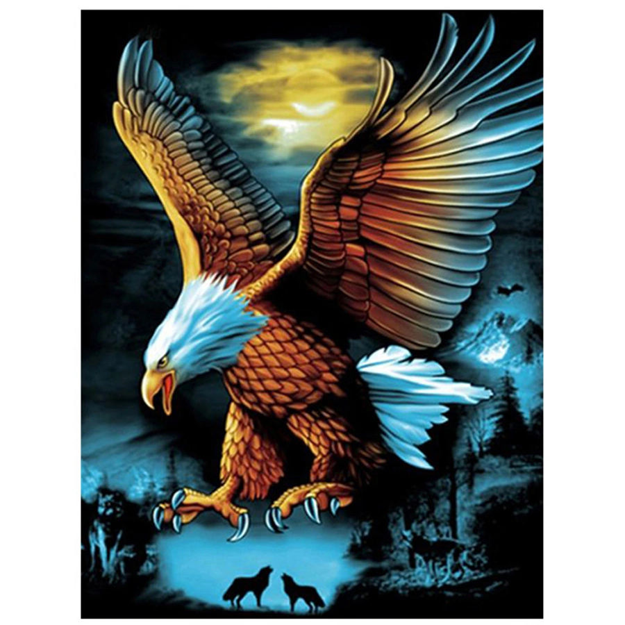Round Diamond Painting Eagle Craft Kit Full Square Diamond Diamond Embroidery Animal Pictures