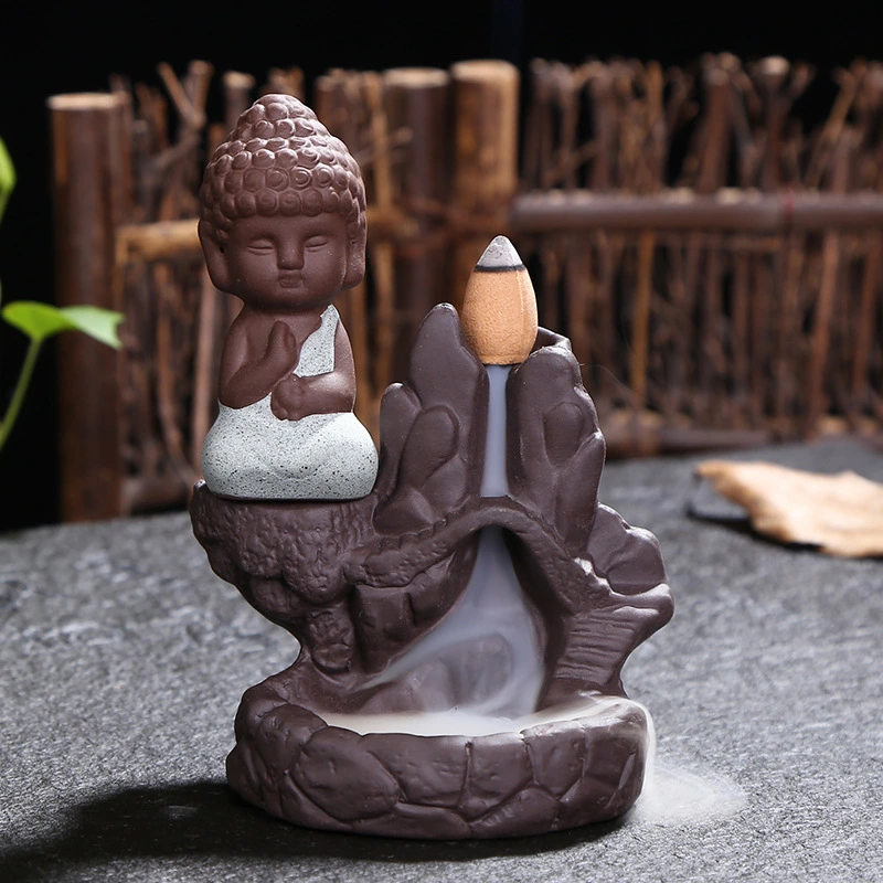 Purple Clay Backflow Incense Burner New Black Pottery Backflow Aromatherapy Burner Xianglong Spit Fog Colored Sand Pottery Backflow Smoke Incense Burner