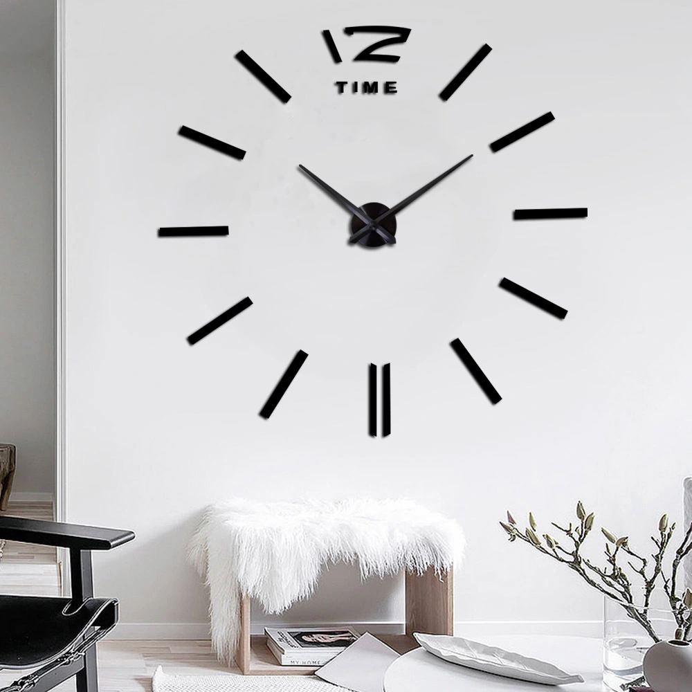 Ddiy Oversized Acrylic Mirror Wall Clock Creative Fashion Home Decoration Wall Sticker Clock