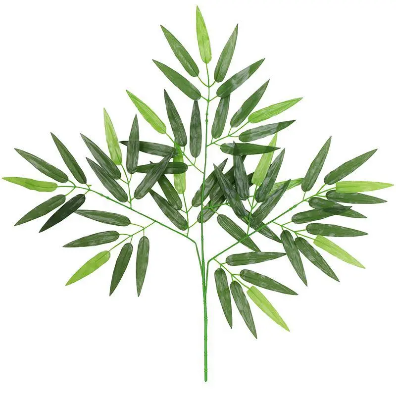 Artificial Bamboo Leaves Fake Bamboo Branches Plastic Small Bamboo Leaves Single Branch Bamboo