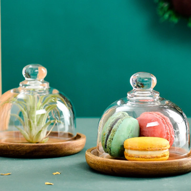 Cake Tray Hotel Solid Wood Plus Glass Tray