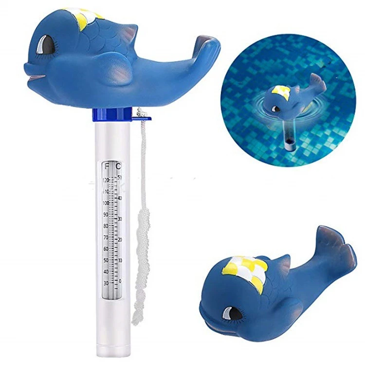 Cartoon whale swimming pool water thermometer