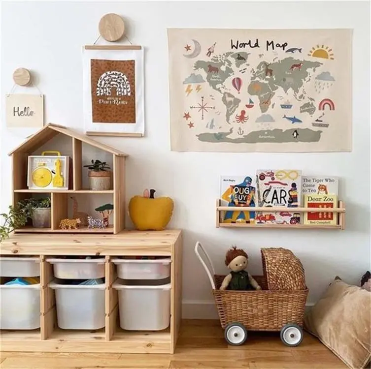 Map Wall Decorations Children'S Room Decoration Europe And America Map Wall Decorations