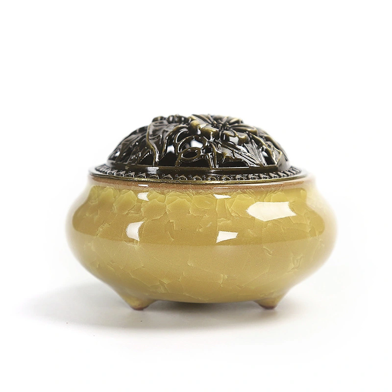 Celadon Kiln Ceramic Incense Burner Large Mosquito Incense Burner Plate Incense Burner Buddhist Uutensils Sandalwood Ice Crack Kiln Change