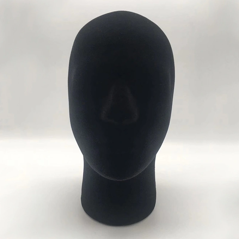 Flocking Foam Mannequin Head Black Foam Mannequin Head Mold Foam Mannequin Head