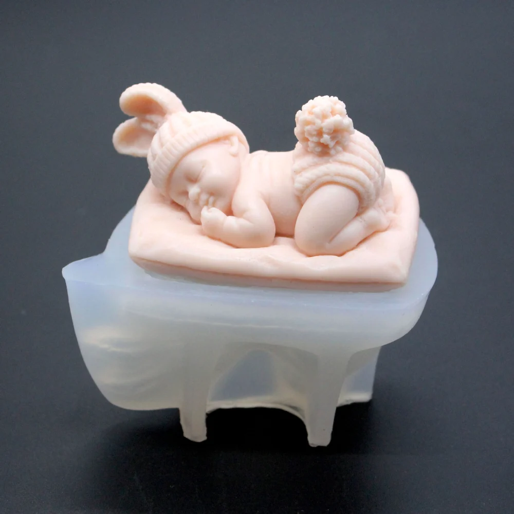 3D Sleeping Baby Silicone Chocolate Candy Fondant Mold