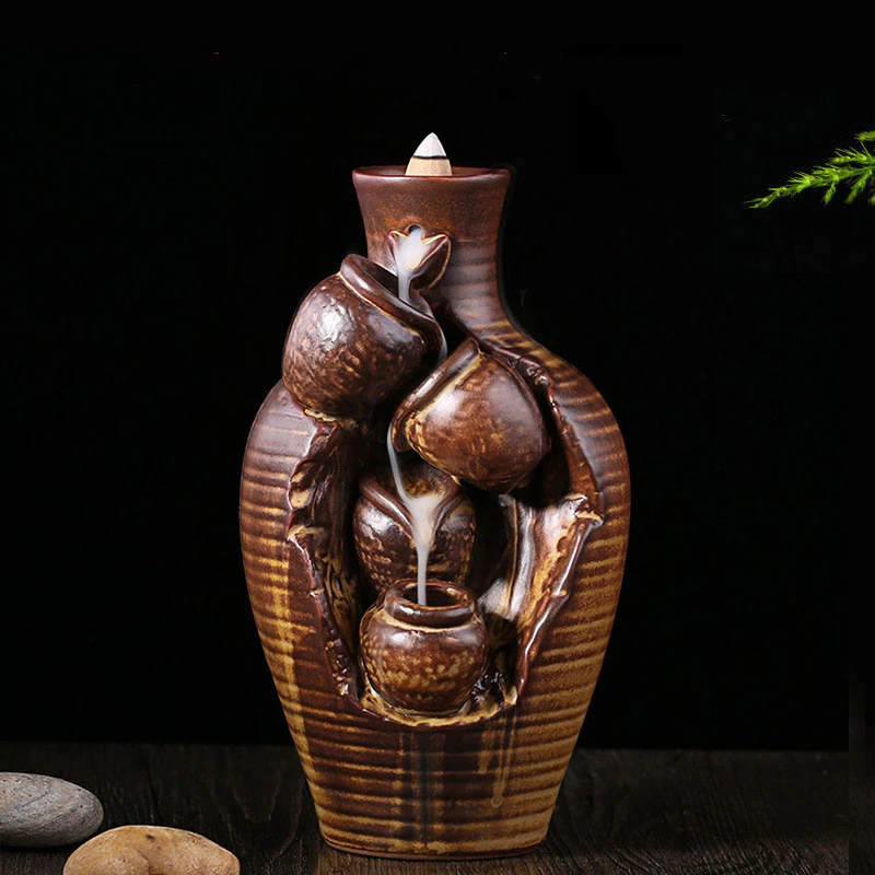 High Mountain Flowing Water Ceramic Backflow Incense Burner Creative Ornaments