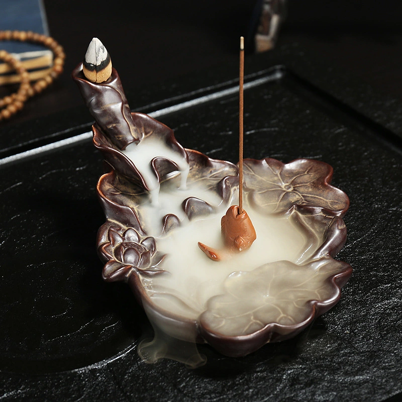 Backflow Incense Burner Ceramic Creative Ornaments Indoor Sandalwood Burner Crafts Flow Smoke Incense