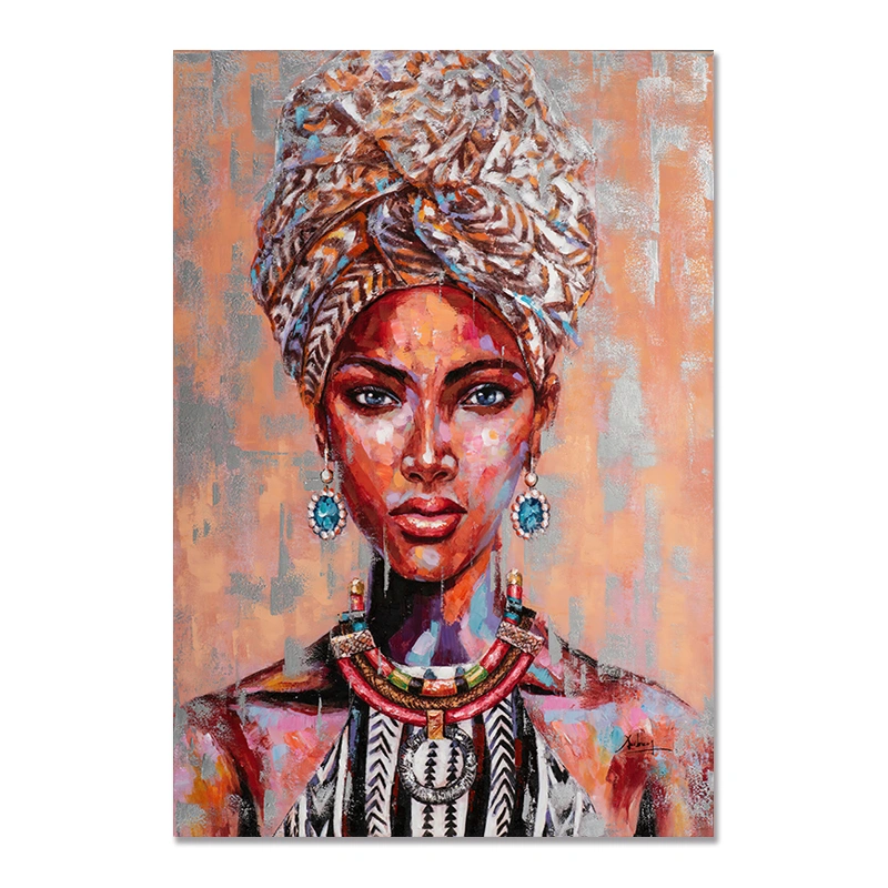 Fashion African Woman Home Decoration Poster Hanging Painting Canvas Painting Core