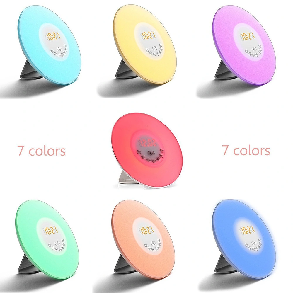 Bedside Alarm Clock Light Colorful Gradient Bedside Lamp