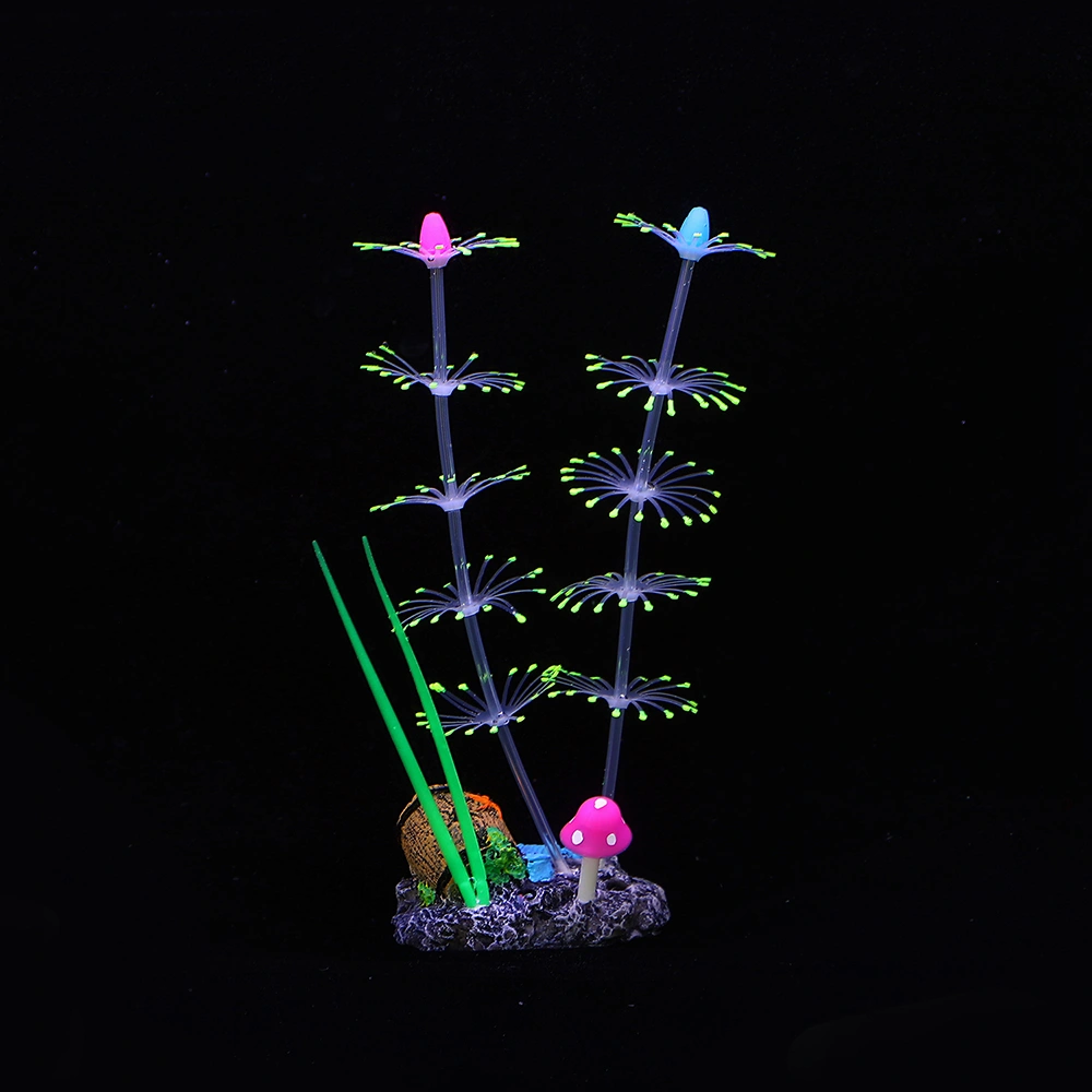 Fluorescent Mushroom Feather Coral Fake Aquaweed Simulates Aquaweed