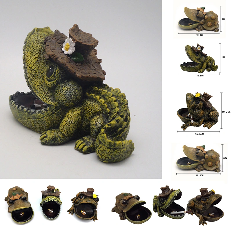 Cute Turtle Shape Ashtray Resin Crafts Artificial Figurines 